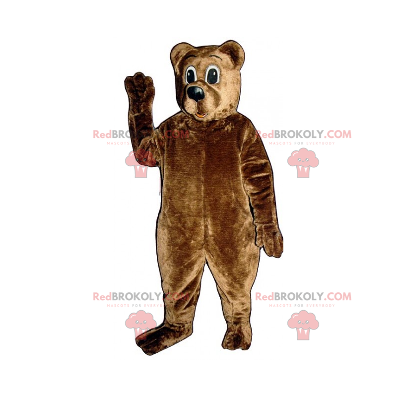 Mascote urso pardo com olhos grandes - Redbrokoly.com