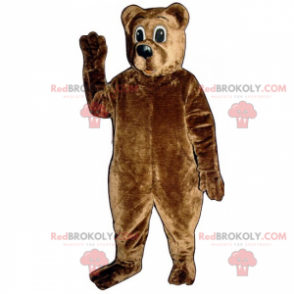 Brun bjørnemaskot med store øyne - Redbrokoly.com