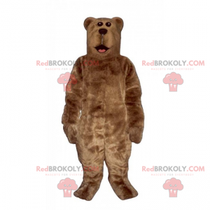 Mascotte d'ours brun avec pelage soyeux - Redbrokoly.com