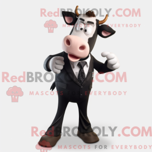 Sort Guernsey Cow maskot...