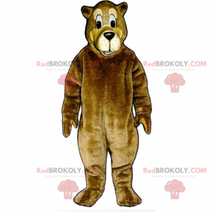 Brun björnmaskot med lång nosparti - Redbrokoly.com
