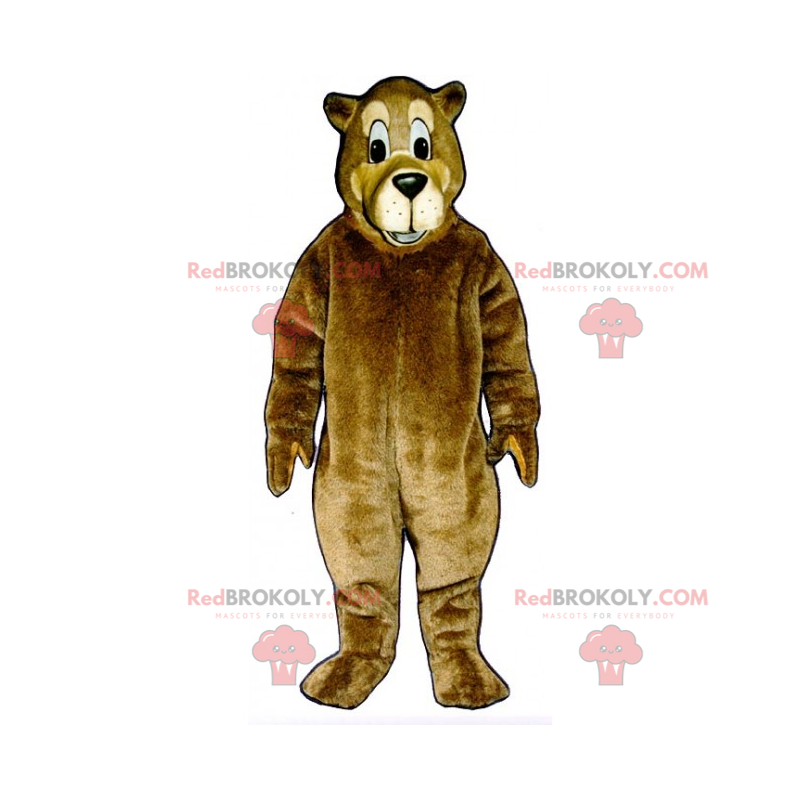 Brun bjørnemaskot med lang snute - Redbrokoly.com