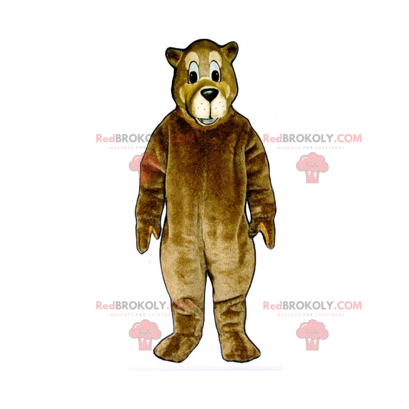 Mascote urso pardo com focinho comprido - Redbrokoly.com