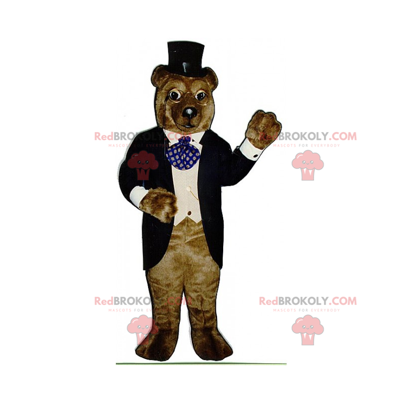 Braunbärenmaskottchen in Galakleidung - Redbrokoly.com