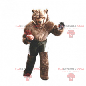 Brown bear mascot in American football gear - Redbrokoly.com