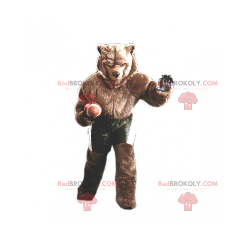 Medvěd hnědý maskot v zařízení amerického fotbalu - Medvěd hnědý maskot v zařízení amerického fotbalu -