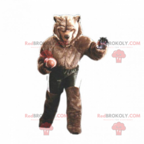 Brunbjörnmaskot i amerikansk fotbollutrustning - Redbrokoly.com