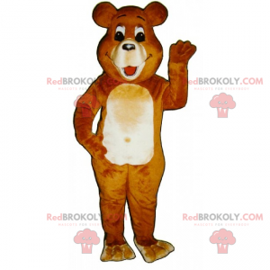 Brun och beige björnmaskot - Redbrokoly.com