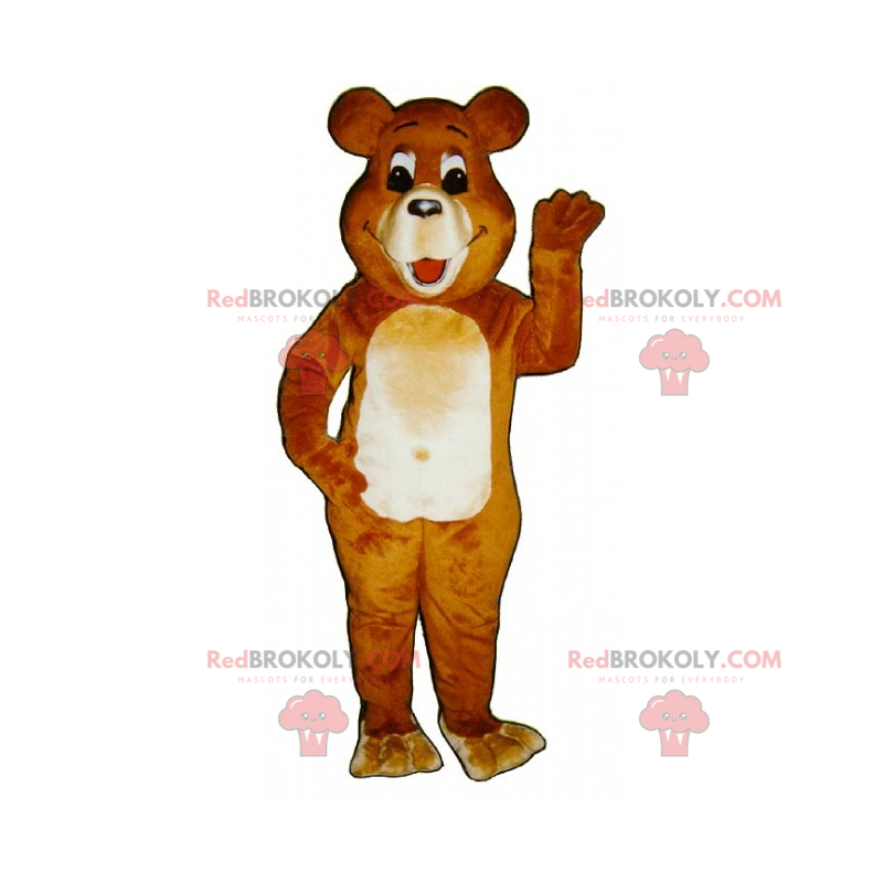 Brun och beige björnmaskot - Redbrokoly.com