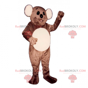 Bruine en beige beer mascotte met grote ronde oren -