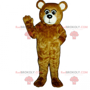 Mascote urso marrom e branco - Redbrokoly.com