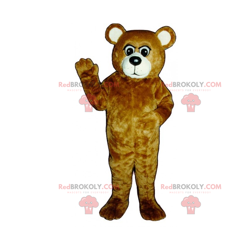 Mascote urso marrom e branco - Redbrokoly.com
