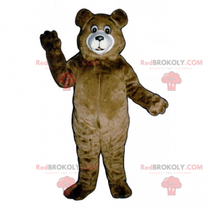 Mascote urso pardo e focinho branco - Redbrokoly.com