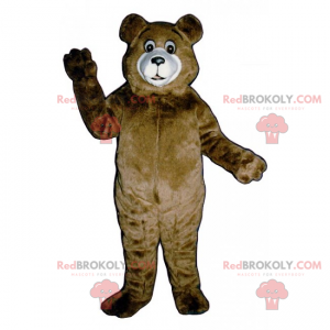 Maskotka niedźwiedź brunatny i biały pysk - Redbrokoly.com