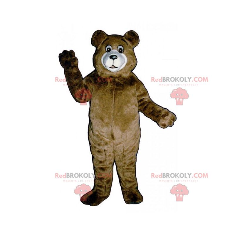 Maskot medvěd hnědý a bílý čenich - Redbrokoly.com