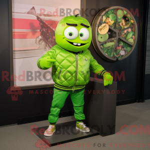 Lime grön lasagne maskot...