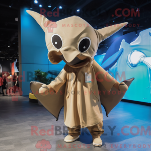 Tan Manta Ray mascot...