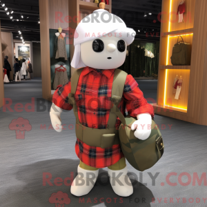 Hvid soldat maskot kostume...