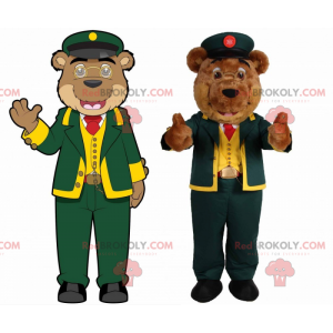 Mascotte d'ours en tenue de contrôleur - Redbrokoly.com