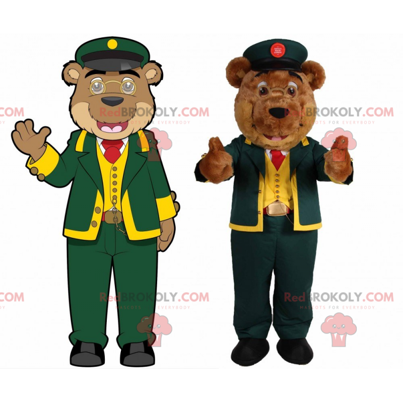 Mascota del oso en traje de controlador - Redbrokoly.com Mascota del oso en traje de controlador - Redbrokoly.com