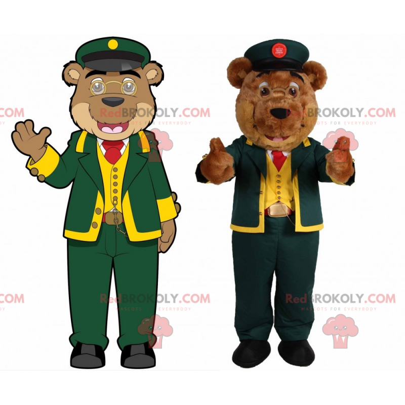 Mascotte d'ours en tenue de contrôleur - Redbrokoly.com