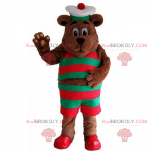 Orso mascotte in abito da marinaio - Redbrokoly.com