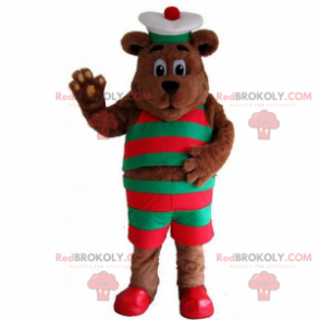 Mascote do urso com roupa de marinheiro - Redbrokoly.com