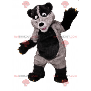 Mascota oso gris y negro - Redbrokoly.com