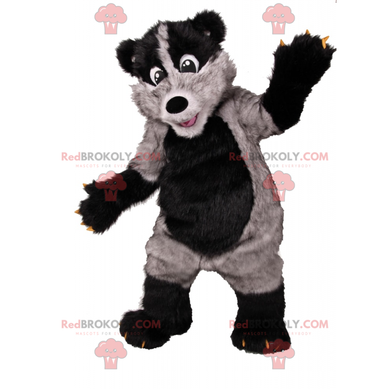 Grå och svart björnmaskot - Redbrokoly.com Grå och svart björnmaskot - Redbrokoly.com