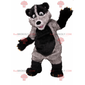 Šedý a černý medvěd maskot - Redbrokoly.com