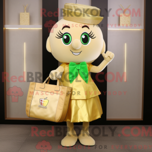 Beige Pot Of Gold maskot...