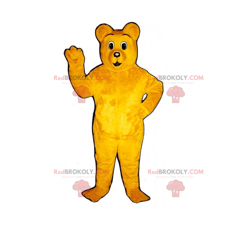 Gul bjørn maskot - Redbrokoly.com