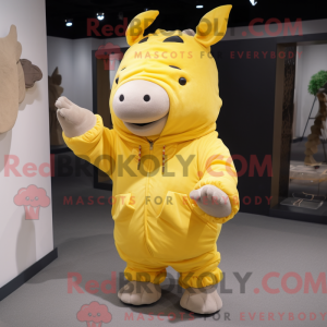 Yellow Rhinoceros mascot...