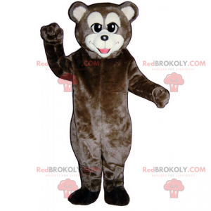 Mascote urso pardo com focinho branco - Redbrokoly.com