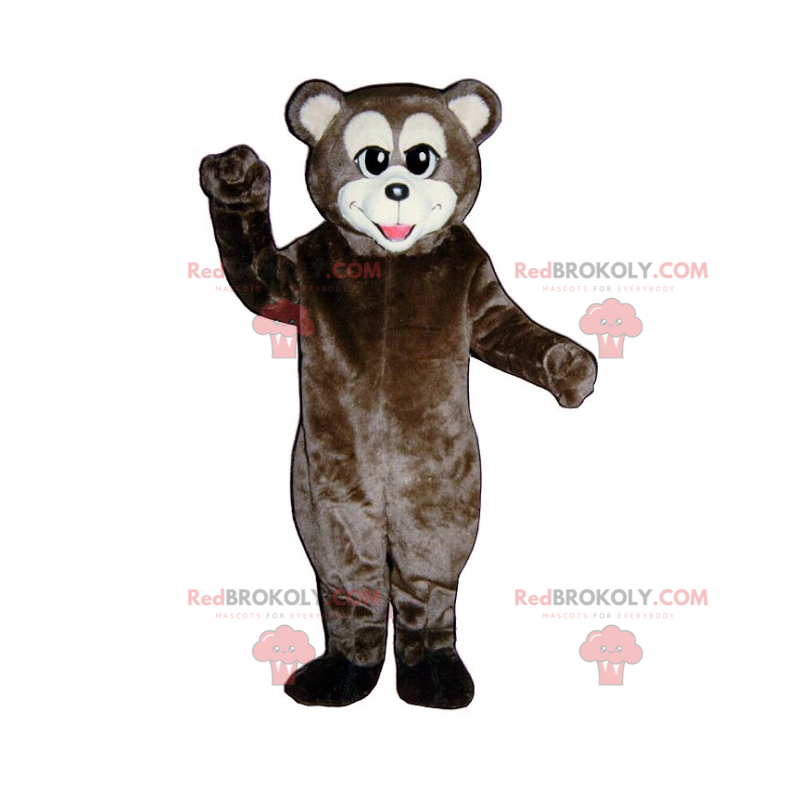 Mascotte d'ours marron avec le museau blanc - Redbrokoly.com
