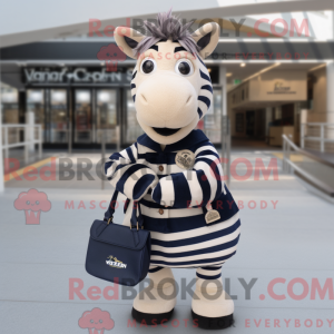 Navy Zebra-maskotdraktfigur...