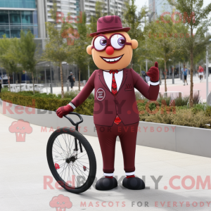 Maroon Unicyclist maskot...