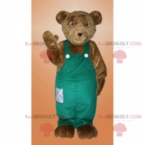 Brown bear mascot with his overalls - Redbrokoly.com