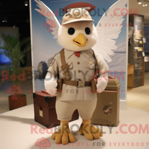 Beige Dove-maskotdraktfigur...