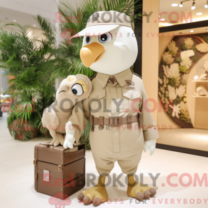Beige Dove-maskotdraktfigur...