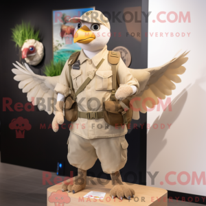 Beige Dove mascottekostuum...