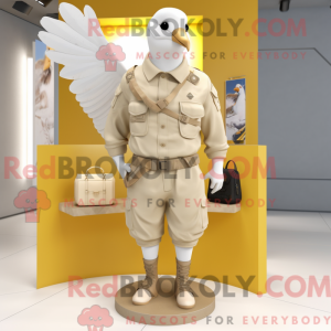 Beige Dove-maskotdraktfigur...
