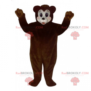 Mascotte d'ours marron et visage blanc - Redbrokoly.com