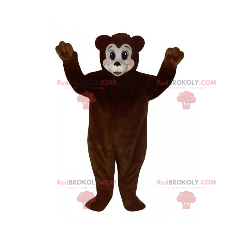 Braunbärenmaskottchen und weißes Gesicht - Redbrokoly.com Braunbärenmaskottchen und weißes Gesicht - Redbrokoly.com
