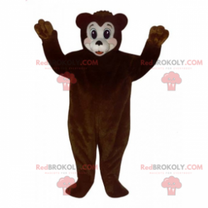 Mascotte d'ours marron et visage blanc - Redbrokoly.com