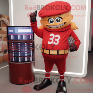 Rød amerikansk futebolhjelm...