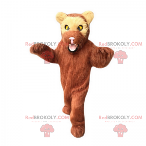 Brown bear mascot and yellow eyes - Redbrokoly.com