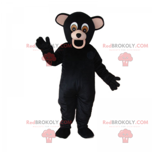 Mascotte d'ours noir aux grandes oreilles - Redbrokoly.com