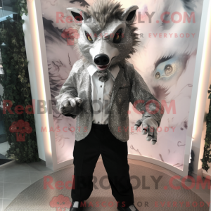 Sølv villsvin maskot drakt...