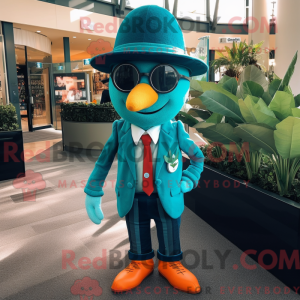 Teal Squash-mascottekostuum...